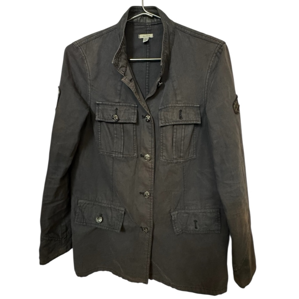 Ecote Military Patch Cargo Charcoal Utility Jacket Women’s S